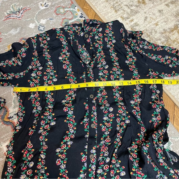 Free People Dark Floral Shirt Dress - Picture 7 of 7